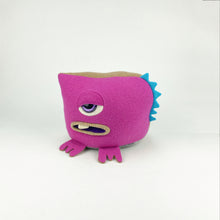 Load image into Gallery viewer, Lloyd the pink cyclops handmade plush monster