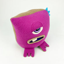 Load image into Gallery viewer, Lloyd the pink cyclops handmade plush monster