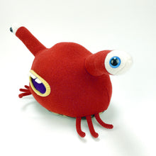Load image into Gallery viewer, Bonk! the red handmade tentacle eyed monster by my friend monster™