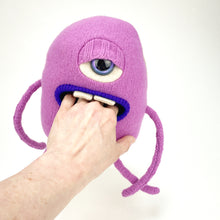 Load image into Gallery viewer, Snix the handmade plush sweater monster