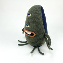 Load image into Gallery viewer, Stewart the two-eyed handmade plush monster