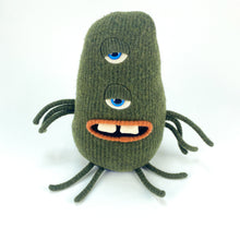 Load image into Gallery viewer, Stewart the two-eyed handmade plush monster