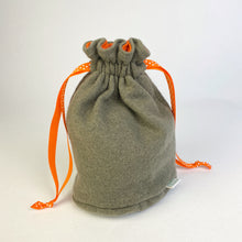 Load image into Gallery viewer, khaki grey monster cyclops drawstring dice bag