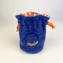 Load image into Gallery viewer, blue my friend monster™ drawstring cyclops DnD dice bag
