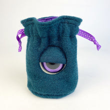 Load image into Gallery viewer, green my friend monster™ drawstring cyclops DnD dice bag