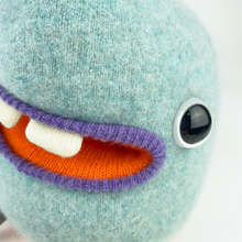 Load image into Gallery viewer, Damien the fuzzy plush handmade monster stuffy