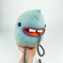 Load image into Gallery viewer, Damien the fuzzy plush handmade monster stuffy