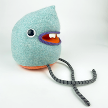 Load image into Gallery viewer, Damien the fuzzy plush handmade monster stuffy