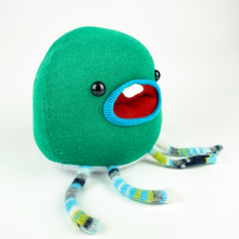 Load image into Gallery viewer, Warble the green plush friendly monster