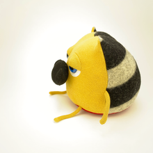 Load image into Gallery viewer, Sir Snuffles the yellow handmade stuffed moustache monster plush