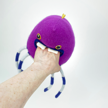Load image into Gallery viewer, Percy the purple dinosaur style plush friendly my friend monster™