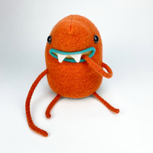 Load image into Gallery viewer, Stu the orange plush my friend monster™ wool sweater stuffy