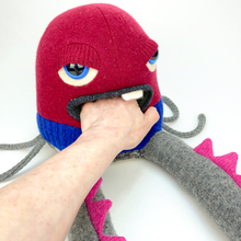 Load image into Gallery viewer, Cruncher the plush octopus style my friend monster™ wool sweater stuffy
