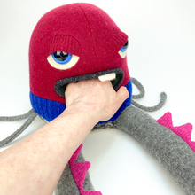 Load image into Gallery viewer, Cruncher the plush octopus style my friend monster™ wool sweater stuffy