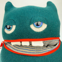 Load image into Gallery viewer, Blinker the zipper mouth pyjama bag monster
