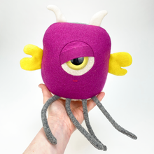 Load image into Gallery viewer, Doodle the cyclops monster plush stuffy with wings
