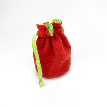 Load image into Gallery viewer, Red monster cyclops drawstring dice bag for role playing games