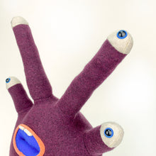 Load image into Gallery viewer, Syd the tentacle eyed handmade stuffed my friend monster™ plushie
