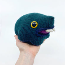 Load image into Gallery viewer, Brock the friendly monster plushie with two teeth