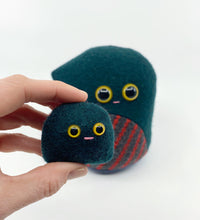 Load image into Gallery viewer, mama and baby soft toys made from green wool sweater
