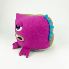 Load image into Gallery viewer, Lloyd the pink cyclops handmade plush monster
