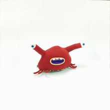 Load image into Gallery viewer, Bonk! the red handmade tentacle eyed monster by my friend monster™
