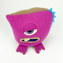 Load image into Gallery viewer, Lloyd the pink cyclops handmade plush monster

