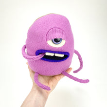 Load image into Gallery viewer, Snix the handmade plush sweater monster
