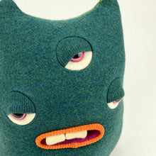 Load image into Gallery viewer, Allan the three-eyed handmade plush monster
