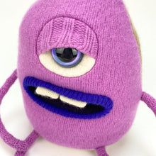 Load image into Gallery viewer, Snix the handmade plush sweater monster
