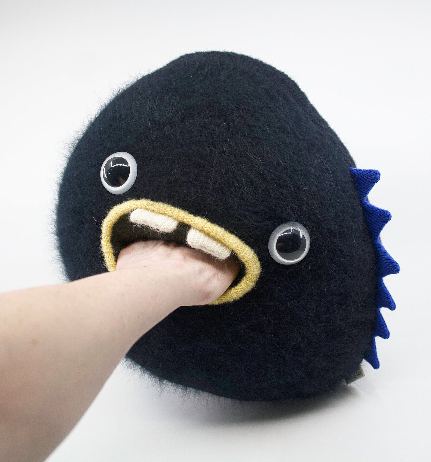 angora fluffy black monster plush toy