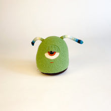 Load image into Gallery viewer, Chuck the green cyclops monster with antennae
