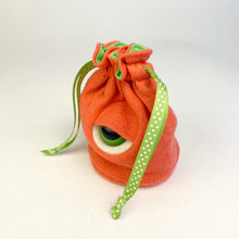 Load image into Gallery viewer, orange my friend monster™ drawstring cyclops DnD dice bag
