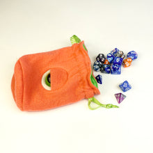 Load image into Gallery viewer, orange my friend monster™ drawstring cyclops DnD dice bag
