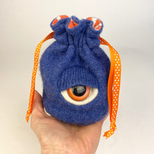 Load image into Gallery viewer, blue my friend monster™ drawstring cyclops DnD dice bag
