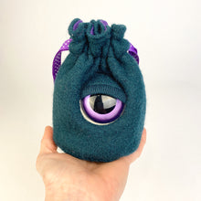 Load image into Gallery viewer, green my friend monster™ drawstring cyclops DnD dice bag
