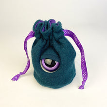 Load image into Gallery viewer, green my friend monster™ drawstring cyclops DnD dice bag
