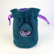 Load image into Gallery viewer, green my friend monster™ drawstring cyclops DnD dice bag
