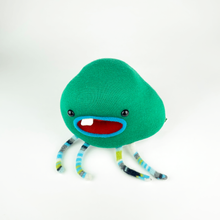 Load image into Gallery viewer, Warble the green plush friendly monster
