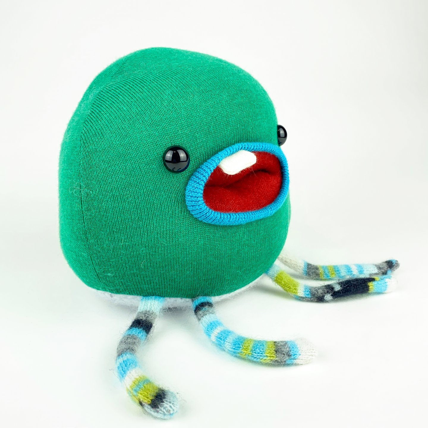 Warble the green plush friendly monster