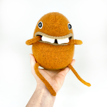 Load image into Gallery viewer, Rocky the handmade upcycled sweater monster plush toy
