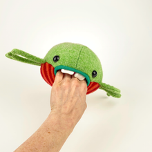 Load image into Gallery viewer, Snort the handmade stuffed monster plush
