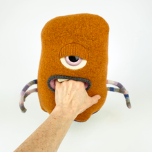 Load image into Gallery viewer, Bert the handmade stuffed monster plush
