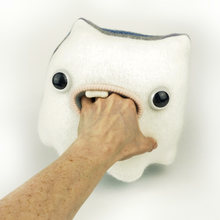 Load image into Gallery viewer, Twinkie the fluffy angora handmade stuffed monster plush

