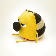 Load image into Gallery viewer, Sir Snuffles the yellow handmade stuffed moustache monster plush
