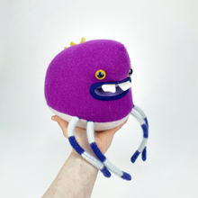 Load image into Gallery viewer, Percy the purple dinosaur style plush friendly my friend monster™

