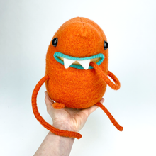 Load image into Gallery viewer, Stu the orange plush my friend monster™ wool sweater stuffy
