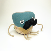 Load image into Gallery viewer, Ronald the handmade stuffed moustache monster plush
