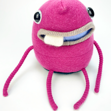 Load image into Gallery viewer, Bonny the pink plush my friend monster™ wool sweater stuffy
