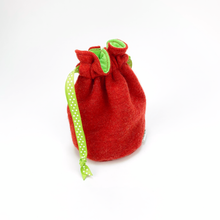 Load image into Gallery viewer, Red monster cyclops drawstring dice bag for role playing games
